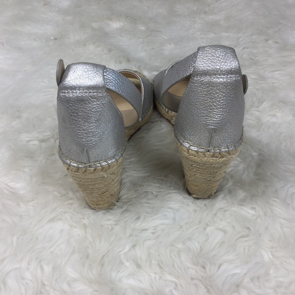 VINCE Camuto Leera Espadrille Wedge Sandals – Silver – Size 9 - Picture 4 of 5